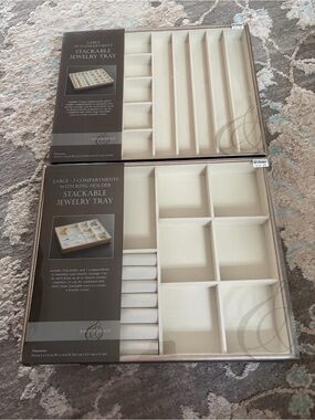 Ampersand NIB jewelry trays stackable set of 2 organization Bed Bath Beyond